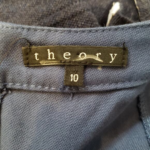 Theory Sheath Dress Women 10 Blue Sleeveless Round Neck Knee Length B0304209 - Picture 4 of 6